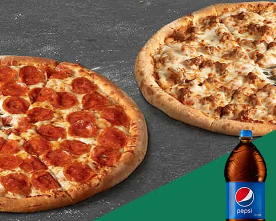 2 Pizzas Grandes de 1 Ingrediente + Padrino