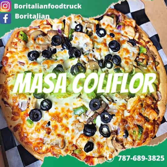 Pizza Personal de Vegetales en Masa de Coliflor 
