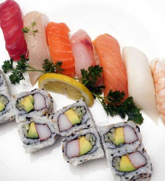 Sushi Deluxe for 1, featuring fresh fish from Japan