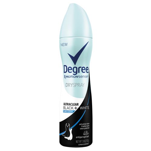 Degree for Women Dry Spray Ultraclear Black + White Pure Clean 3.8oz